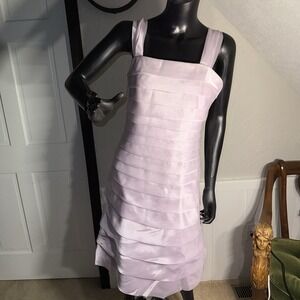Vintage A. Sung Lilac Shutter Pleat ALine Dress Coquette Sleeveless Formal Sz 10
